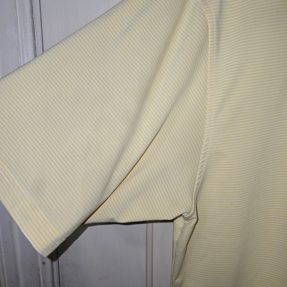 Turtleson Polo Golf Yellow/White Striped Shirt Large - Picture 5 of 9